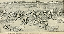 Battle of Modder River; view of the engagement as seen by the Grenadier Guards, from Forbes, Archibald, and Atteridge, A. H.: Battles of the nineteenth century, London; New York : Cassell and Company, 1901
