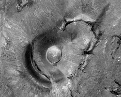 Satellite view of Roden Crater, the site of an epic artwork in progress by James Turrell outside Flagstaff, Arizona