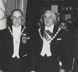 President Anastasio Somoza García (left) with Dominican President Rafael Trujillo in 1952