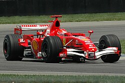 A Ferrari 248 F1 by Scuderia Ferrari, the oldest surviving team in Grand Prix racing,[45] having competed since 1948, and statistically the most successful Formula One team in history