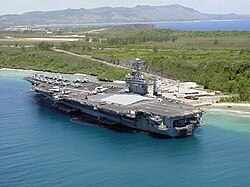 USS Carl Vinson pier side in Apra Harbor, Guam