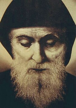 Portrait of Saint Charbel Makhlouf who was a Maronite monk and priest.
