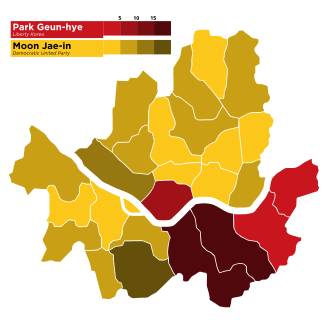 Districts won by■ – Park Geun-hye■ – Moon Jae-in