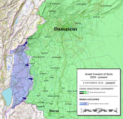 Israeli-occupied Golan Heights and Israeli invasion of Syria in December 2024