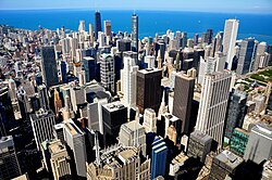 Aerial view of the Chicago Loop in 2012