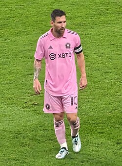 Lionel Messi playing for Inter Miami in 2023