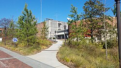 Main entrance to the Van Leer Building on the campus of the Georgia Institute of Technology