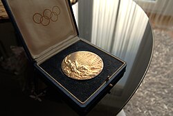 The gold medal of the 1952 Olympic Games held in Helsinki