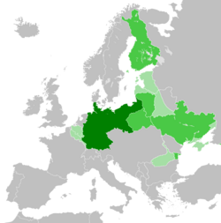 The German Empire during World War I, shortly before its collapse: Home Territory (1871–1918) Occupied territory (1914–1918)