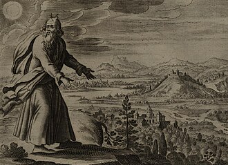 Moses Views the Promised Land (engraving by Gerard Jollain from the 1670 La Saincte Bible)