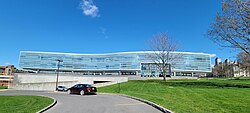 Newhouse 3, built in 2007, features the First Amendment etched in six-foot-high letters on its curving glass windows.