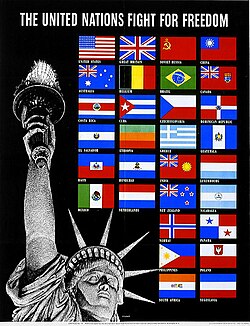 Wartime poster for the United Nations, created in 1941 by the U.S. Office of War Information
