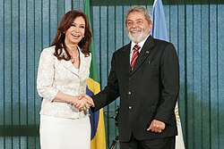 Fernández de Kirchner with current Brazilian president Lula