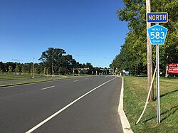View north along CR 583 just north of I-295 in Lawrence Township