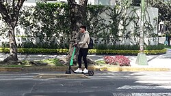 E-scooters, a form of micromobility, are popular in cities for short trips.