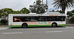 Golden Arrow electric bus, by BYD, in Kirstenhof, Cape Town
