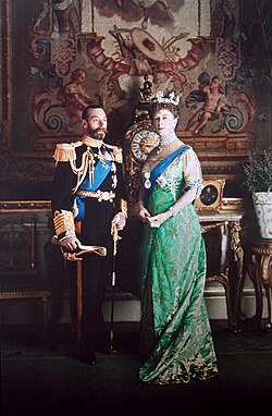 Autochrome of King George V and Queen Mary by Jean Desboutin, 13 March 1914