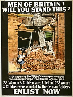 Poster condemning the 1914 Raid on Scarborough