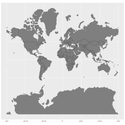  A animated map of the world showing multiple countries expanding and contracting