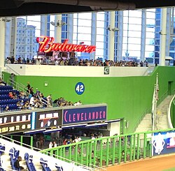 The Budweiser Bar and The Clevelander in left field, to the left of the HR feature (not seen)