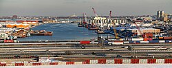 The Port Newark-Elizabeth Marine Terminal was the world's first container seaport and remains one of the world's largest and busiest.